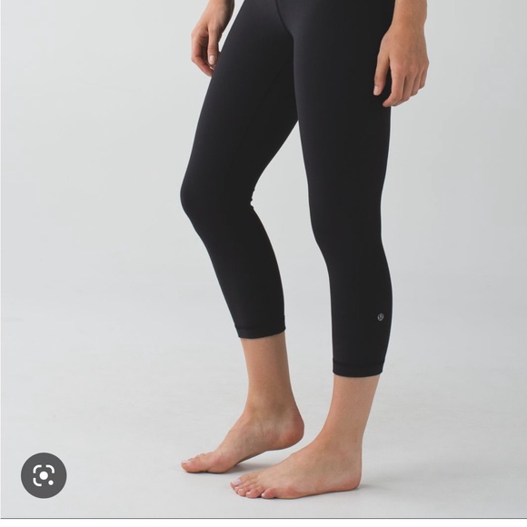 Lululemon" Wunder Under Crop II Full On Luon- Black-Size 4 -Good Condition - Picture 2 of 14